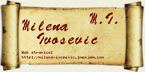 Milena Ivošević vizit kartica